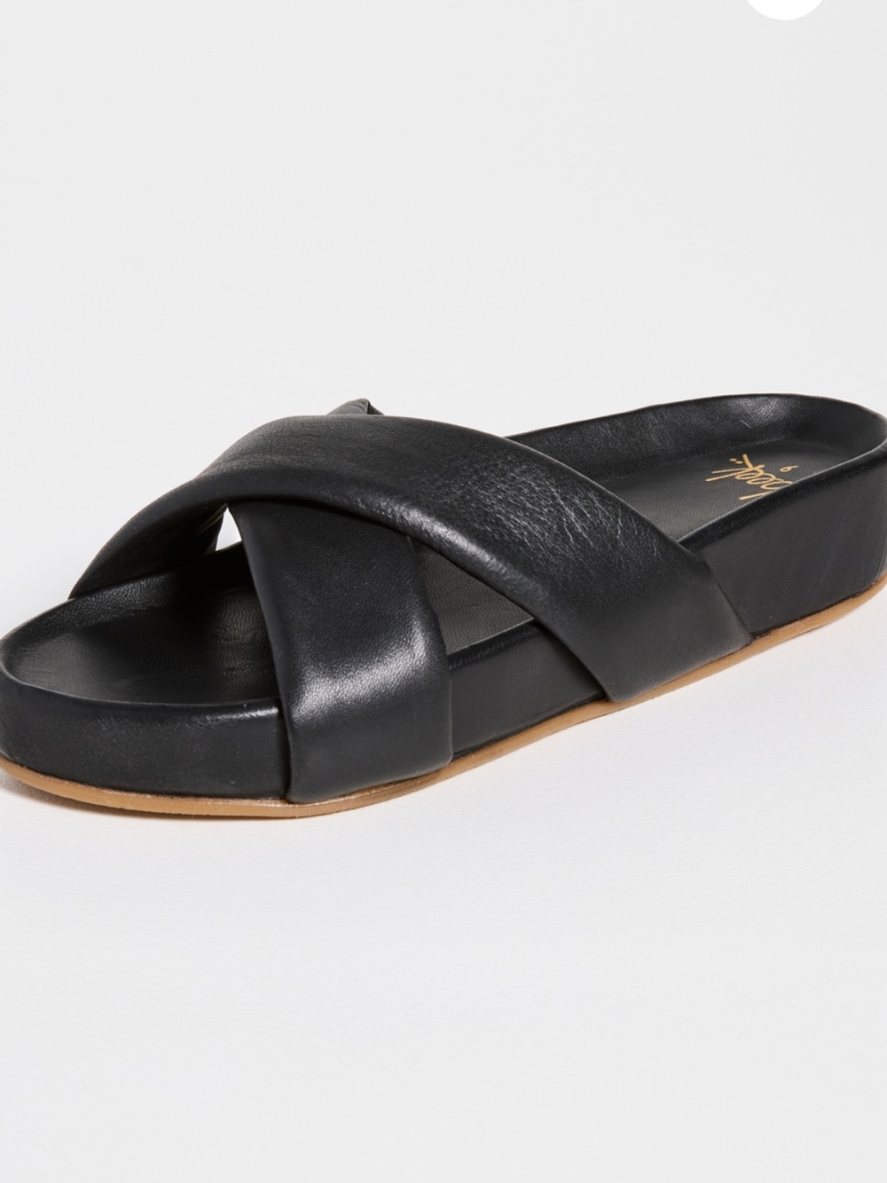 beek Rhea Black Crisscross Slide Sandal